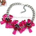 Crystal Miss Millionaire flower alloy short handmade flower necklace